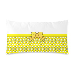 Polka Dots Yellow and White Cartoon Rectangle Pillow Case 20"x36"(Twin Sides)