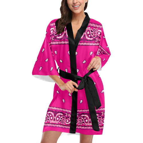 KERCHIEF PATTERN PINK Kimono Robe