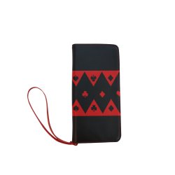 Black Red Play Card Shapes Women's Clutch Wallet (Model 1637)
