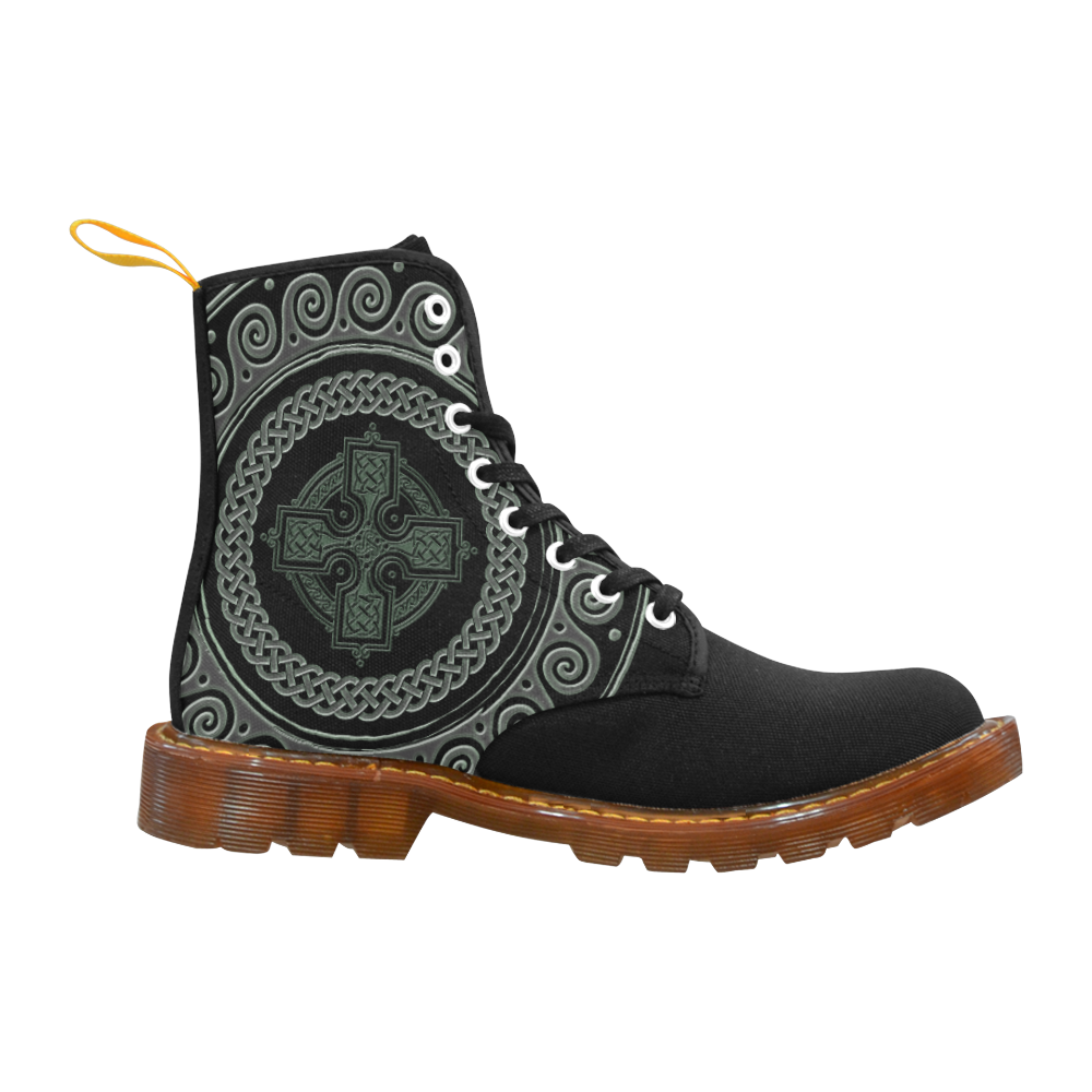 Celtic Cross With Pattern Custom Canvas Boots For Women Model 1203H