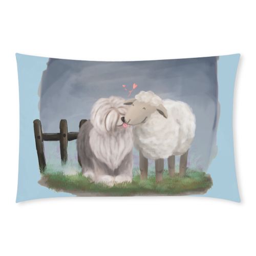 sheepdog and the sheep-big with backgrd 3-Piece Bedding Set