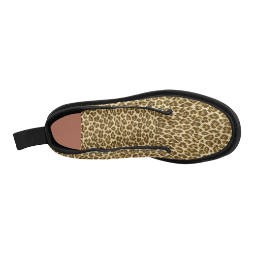 Halloween Leopard Fabric Pattern Martin Boots for Women (Black) (Model 1203H)