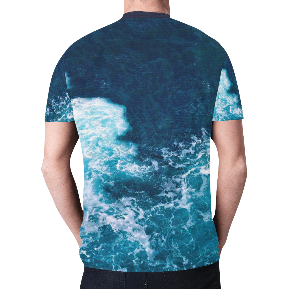 Woke Ocean Waves New All Over Print T-shirt for Men (Model T45)