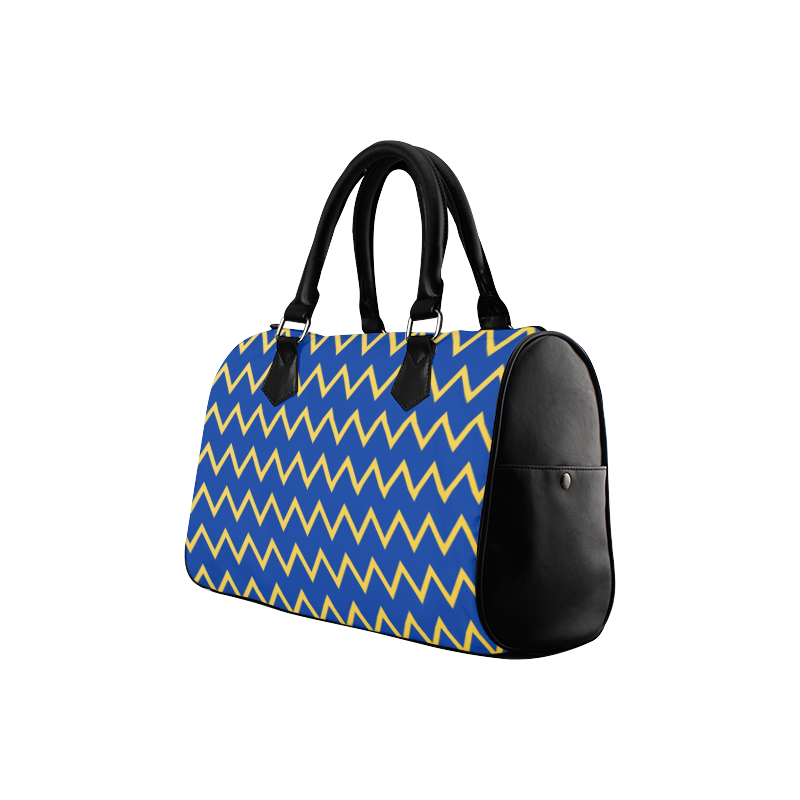 Chevron Jaune/Bleu Boston Handbag (Model 1621)