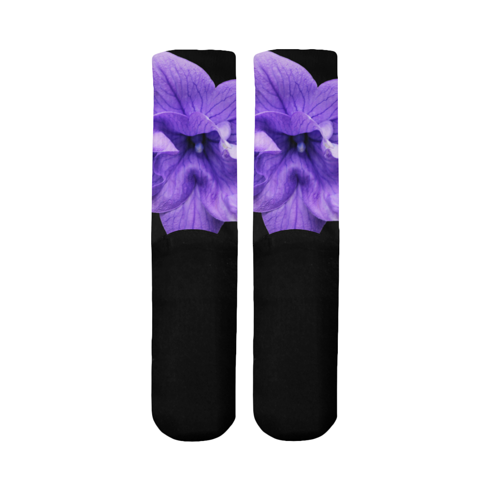 Balloon Flower Mid-Calf Socks (Black Sole)