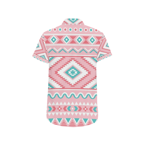 Aztec - Light Pink and green Men's All Over Print Short Sleeve Shirt (Model T53)