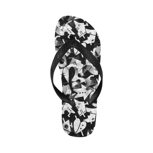 Black and White Pop Art by Nico Bielow Flip Flops for Men/Women (Model 040)
