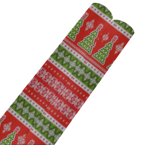 Real Christmas Trees Ugly Sweater Gift Wrapping Paper 58"x 23" (2 Rolls)