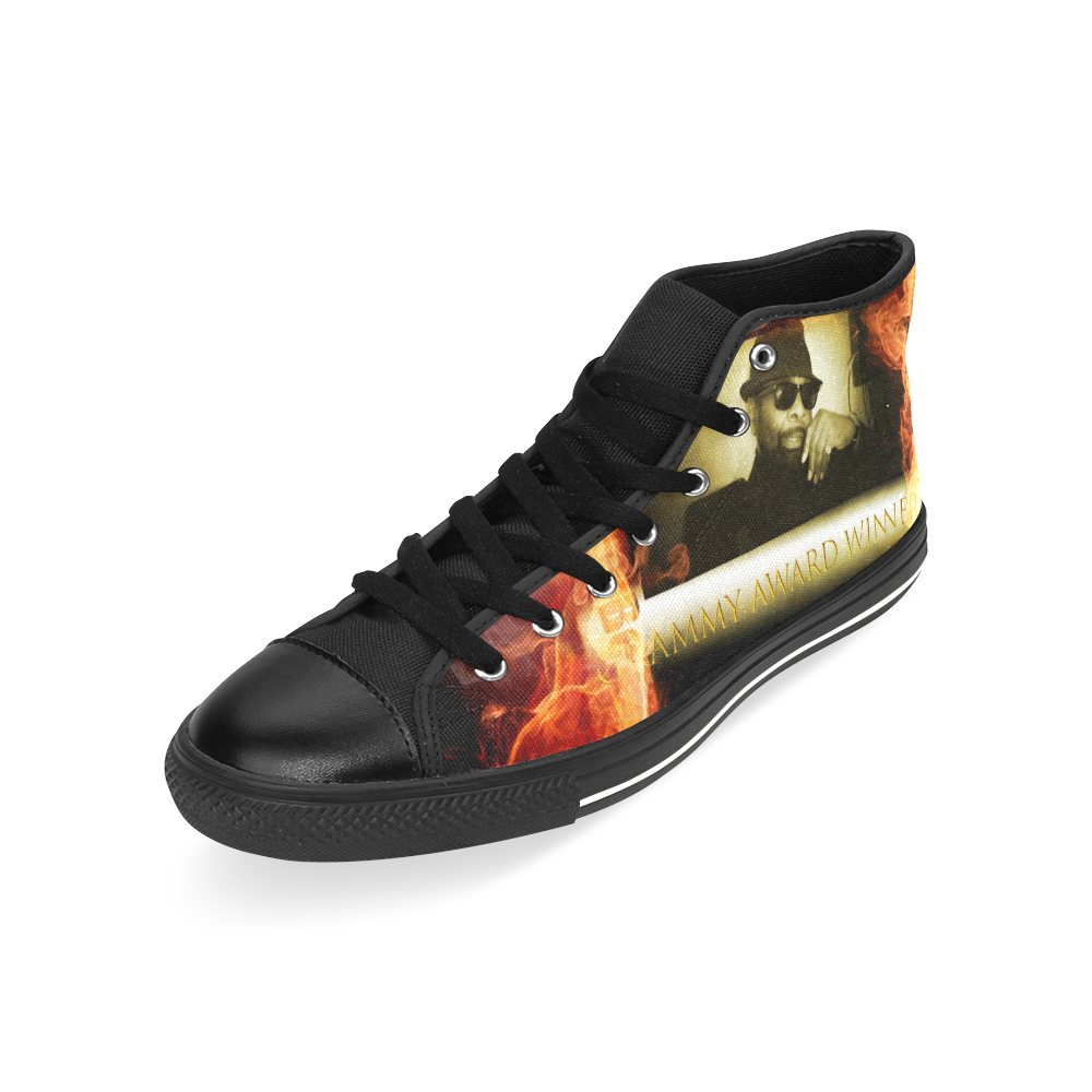 Grammy Winner William Bell On Fire Men’s Classic High Top Canvas Shoes /Large Size (Model 017)