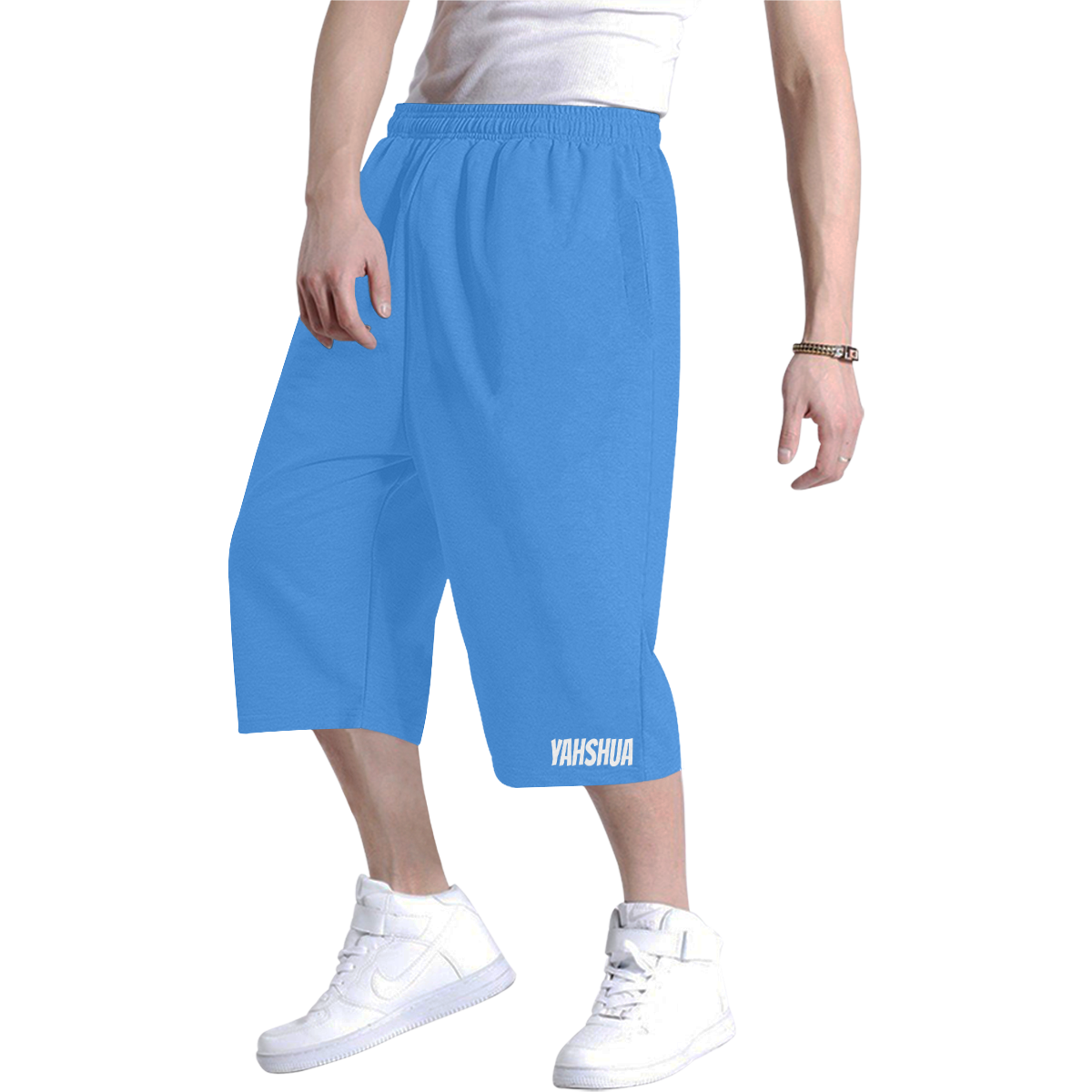 Yahshua Blue 2 Men's All Over Print Baggy Shorts (Model L37)
