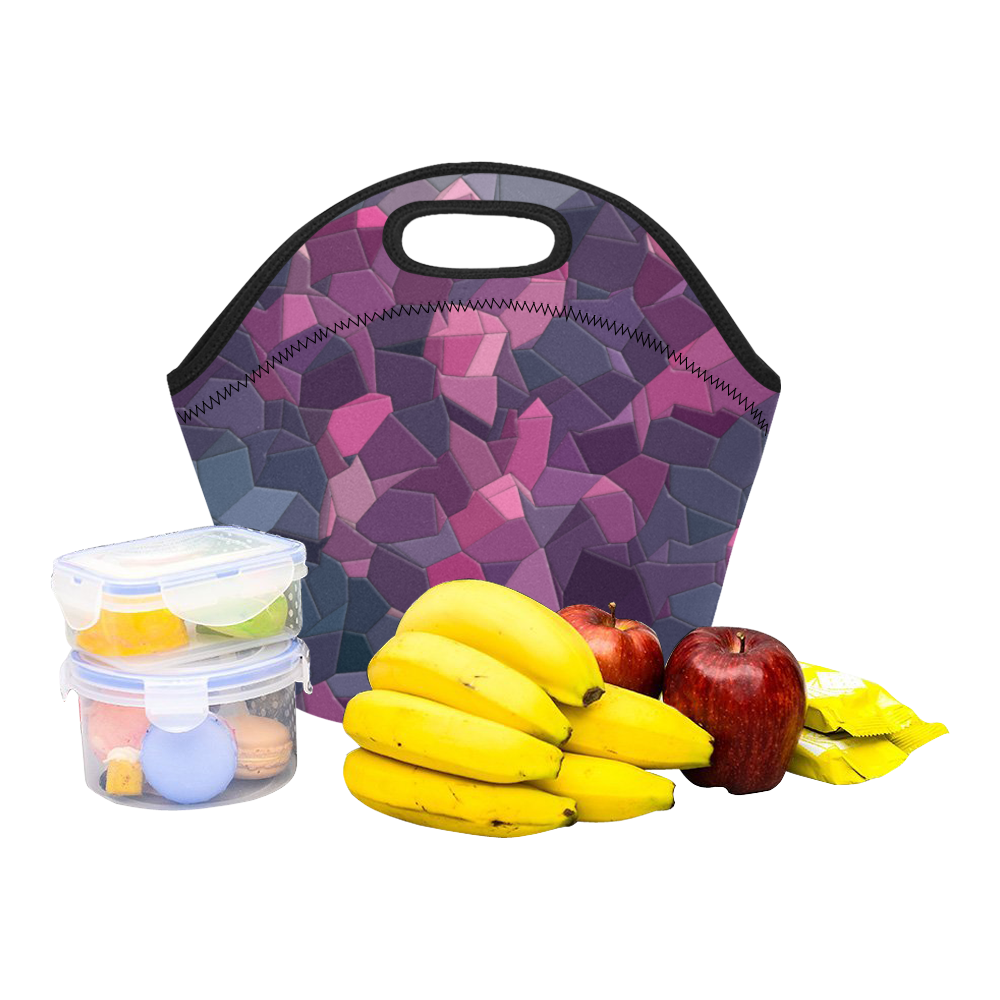 purple pink magenta mosaic #purple Neoprene Lunch Bag/Small (Model 1669)