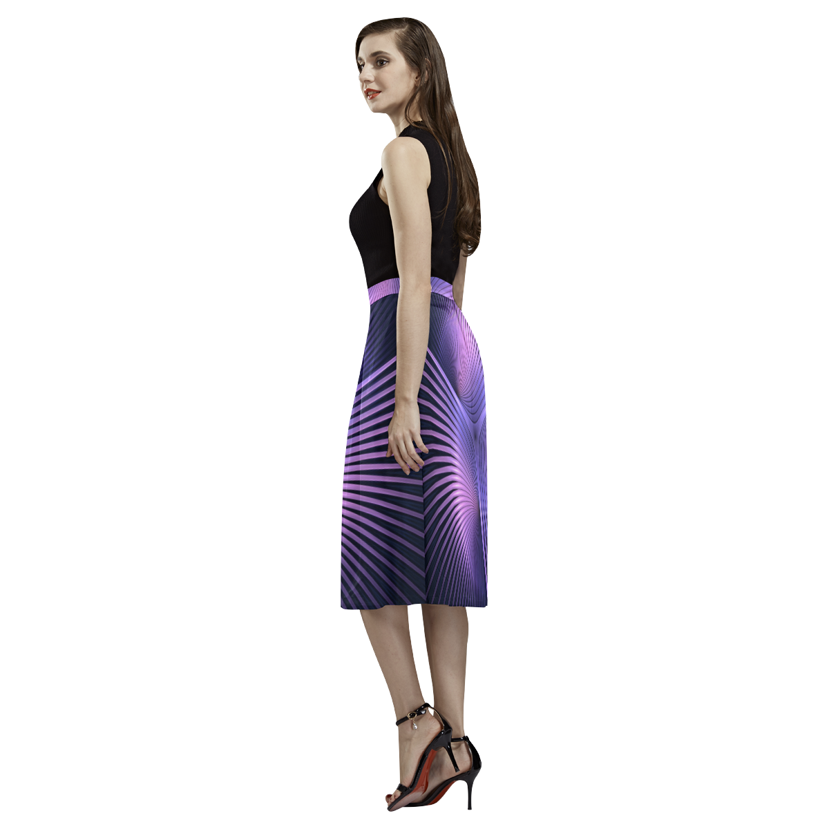 Purple Rays Aoede Crepe Skirt (Model D16)