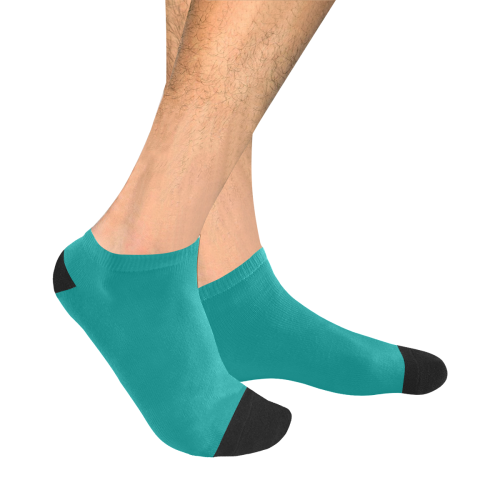color dark cyan Men's Ankle Socks