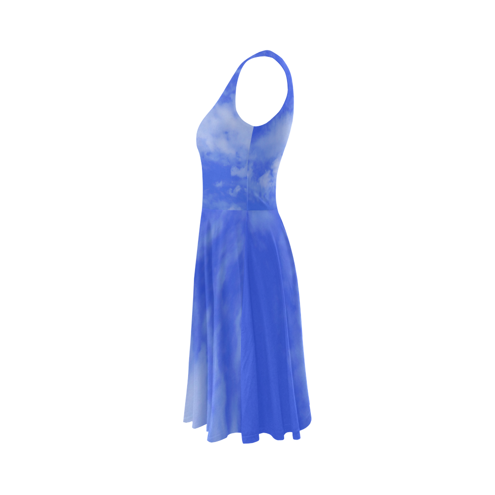 Blue Clouds Sleeveless Ice Skater Dress (D19)