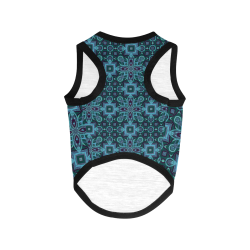 Turquoise Blue Damask Delight All Over Print Pet Tank Top