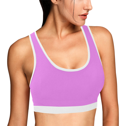 color violet Women's All Over Print Sports Bra (Model T52)