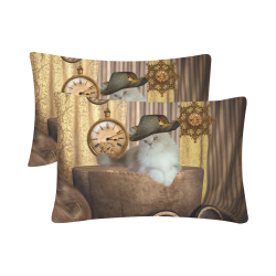 Funny steampunk cat Custom Pillow Case 20"x 30" (One Side) (Set of 2)