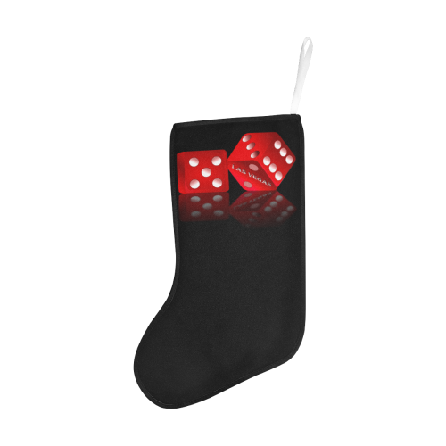 Las Vegas Craps Dice on Black Christmas Stocking (Without Folded Top)