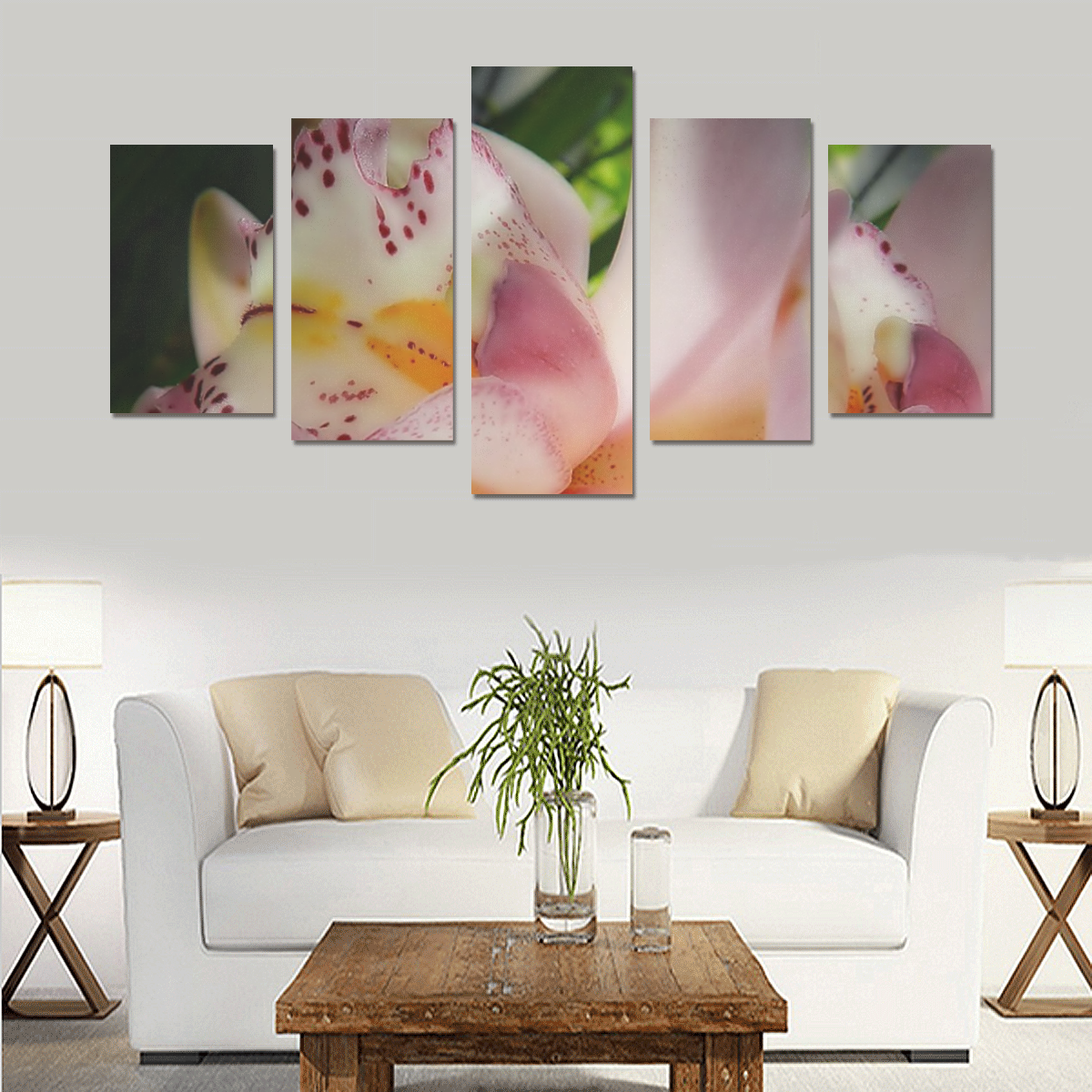 pink orchid Canvas Print Sets C (No Frame)