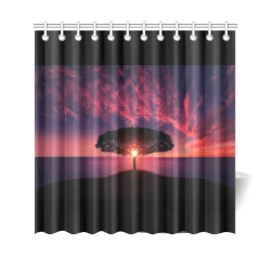tree sunset shower Shower Curtain 69"x70"