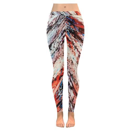 fall trees Women's Low Rise Leggings (Invisible Stitch) (Model L05)