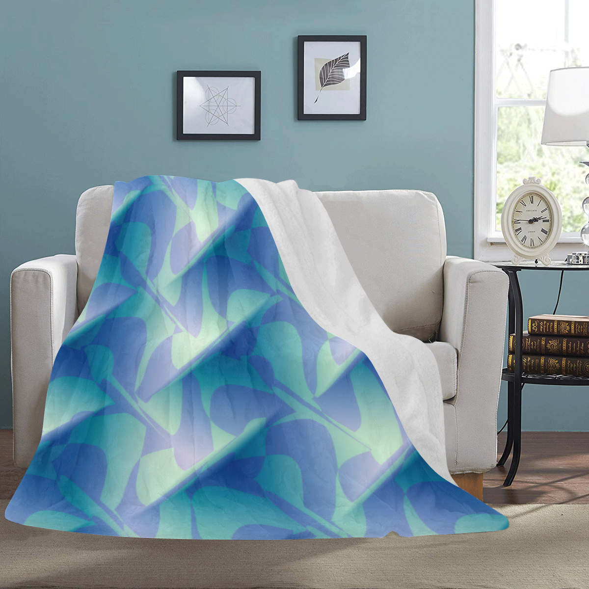 Subtle Blue Cubik - Jera Nour Ultra-Soft Micro Fleece Blanket 60"x80"