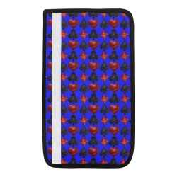 Las Vegas Black and Red Casino Poker Card Shapes on Blue Car Seat Belt Cover 7''x12.6''