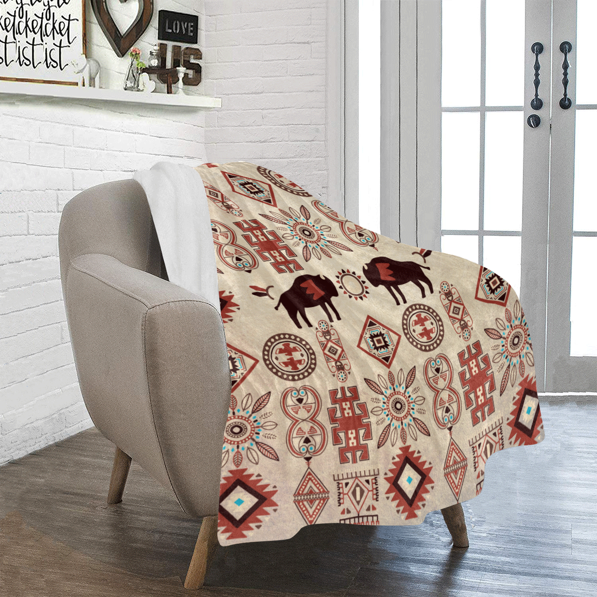 American Native Buffalo Ultra-Soft Micro Fleece Blanket 40"x50"