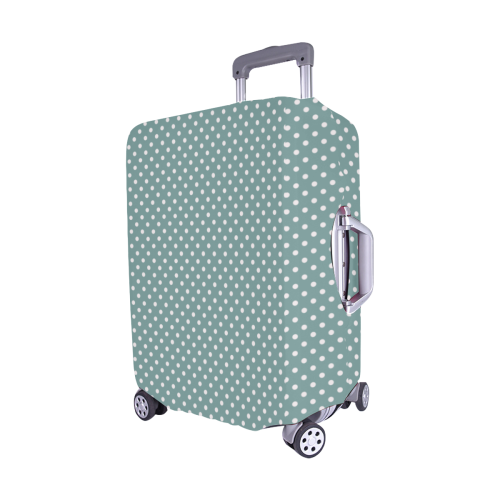 Silver blue polka dots Luggage Cover/Medium 22"-25"