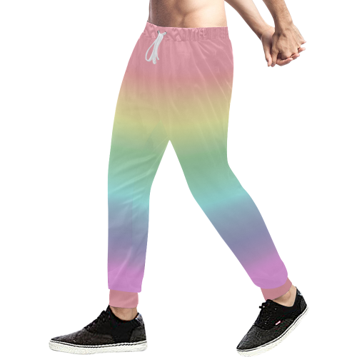 Pastel Rainbow Men's All Over Print Sweatpants (Model L11)