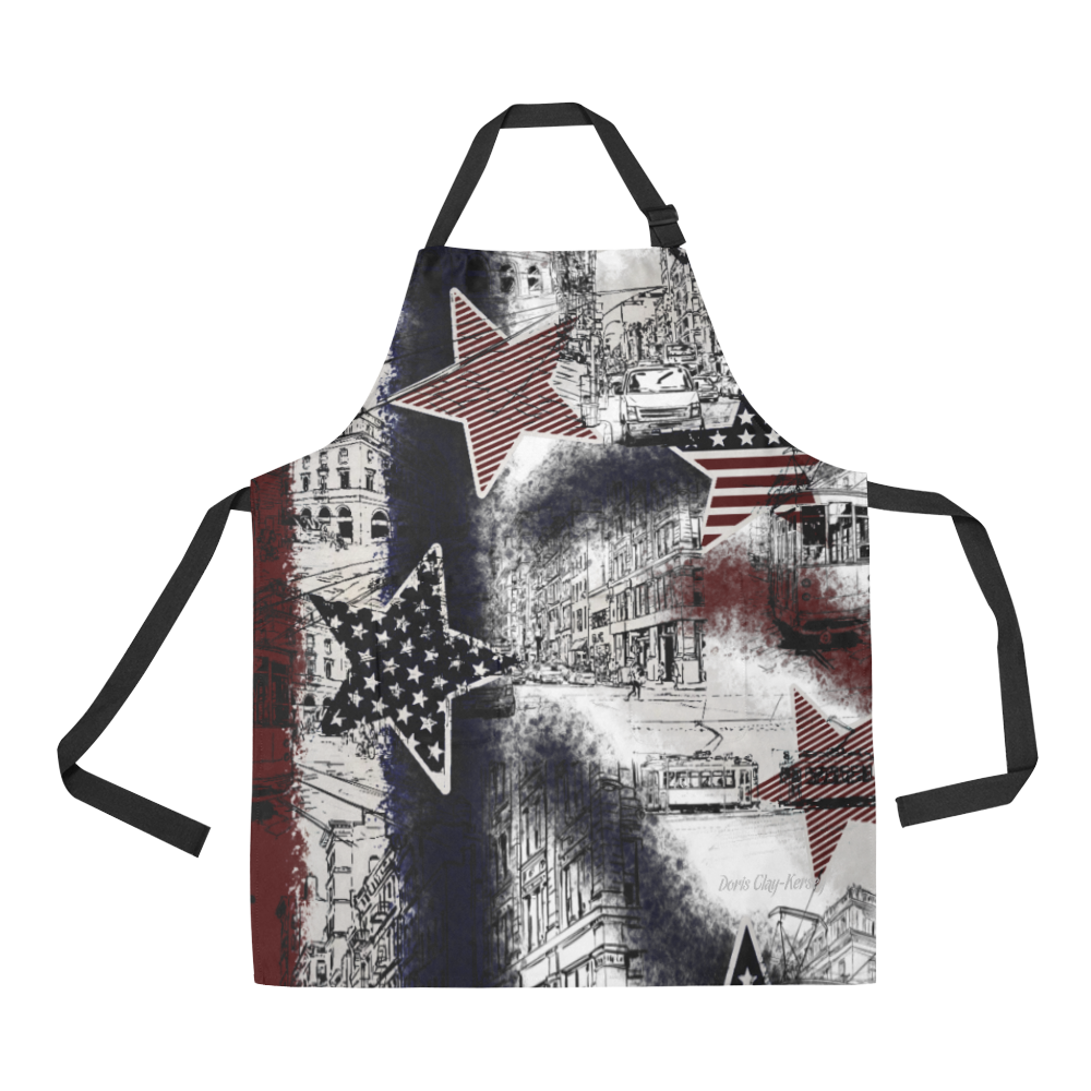 American Town Design By Me by Doris Clay-Kersey All Over Print Apron