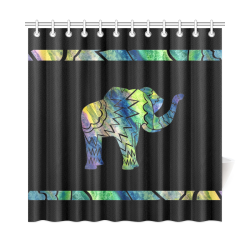 Patchwork Elephant Shower Curtain Shower Curtain 72"x72"
