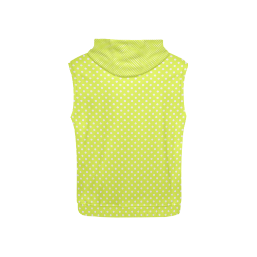 Yellow polka dots All Over Print Sleeveless Hoodie for Kid (Model H15)