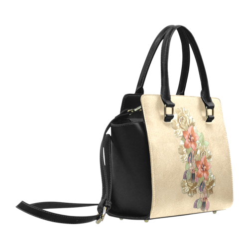 leather flower art Classic Shoulder Handbag (Model 1653)