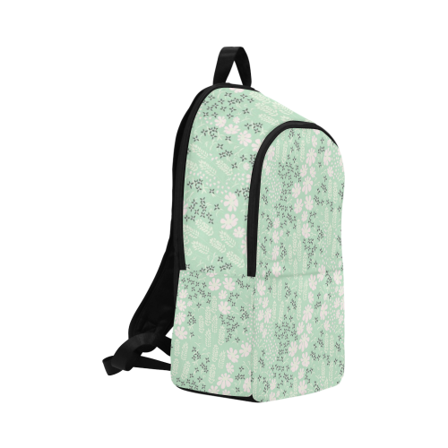 Mint Floral Pattern Fabric Backpack for Adult (Model 1659)