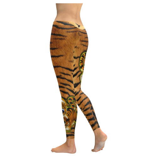 Tiger Cubs Women's Low Rise Leggings (Invisible Stitch) (Model L05)