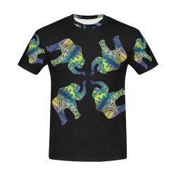 Patchwork Elephant Spiral Men's T-Shirt All Over Print T-Shirt for Men (USA Size) (Model T40)