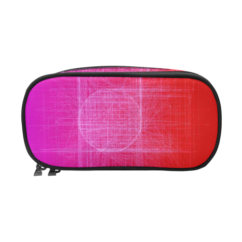 Hot Mess, Red, Pink and Purple Retro Glitch Pencil Pouch/Large (Model 1680)