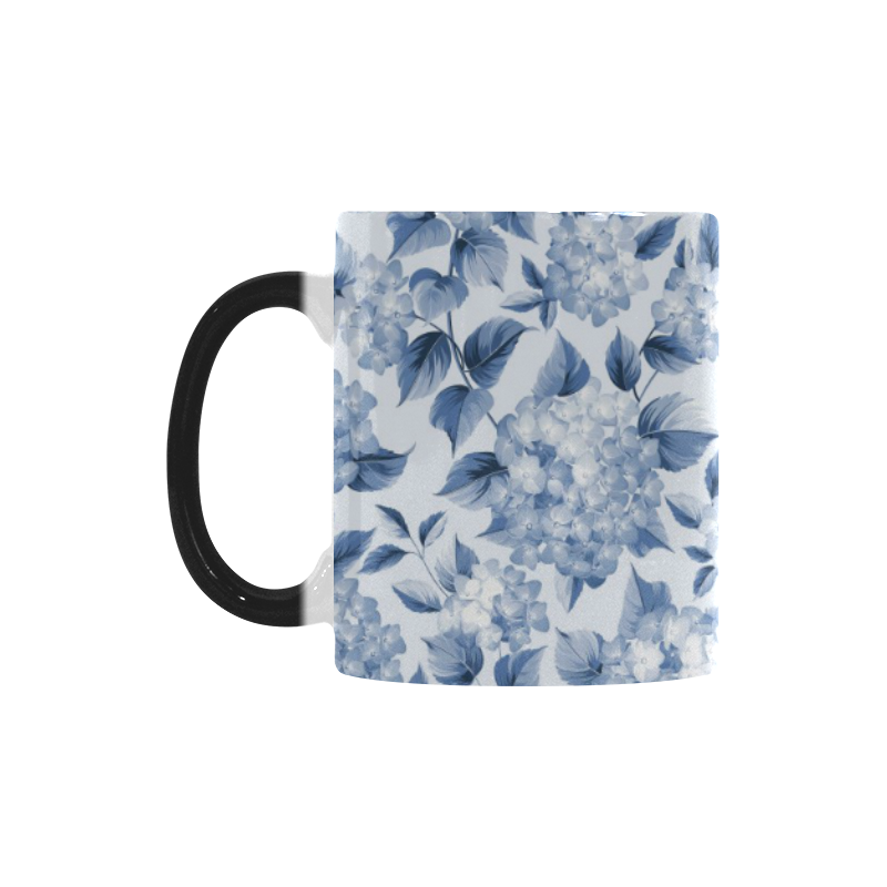 Blue and White Floral Pattern Custom Morphing Mug