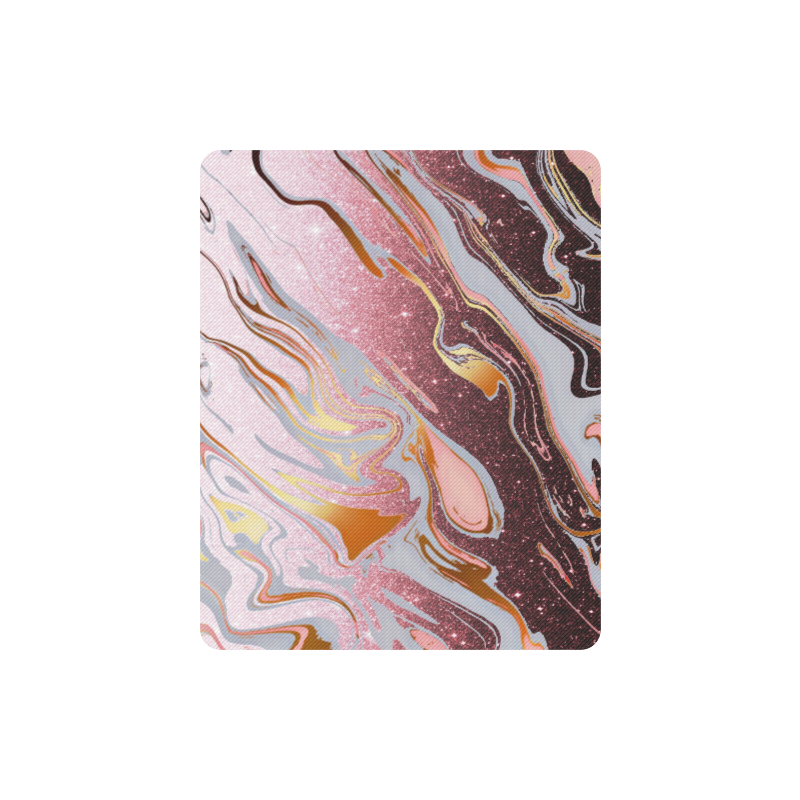 rose gold Glitter gradient marble Rectangle Mousepad
