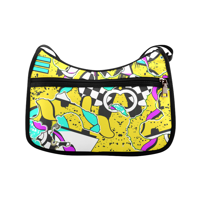 Shapes on a yellow background Crossbody Bags (Model 1616)