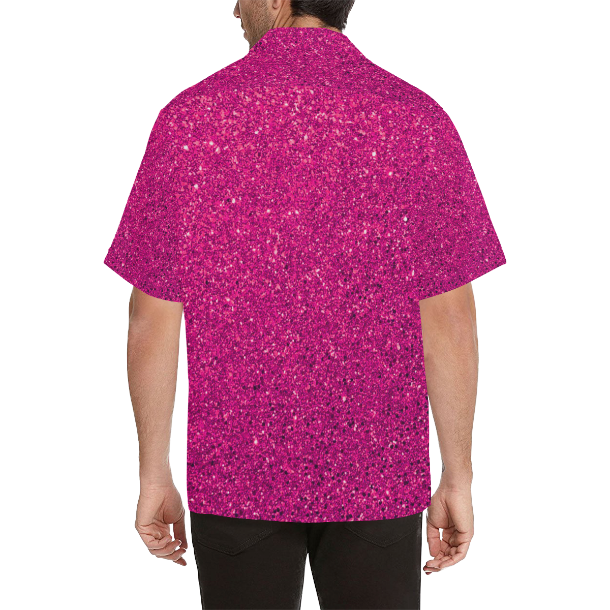 hot pink glitter Hawaiian Shirt (Model T58)