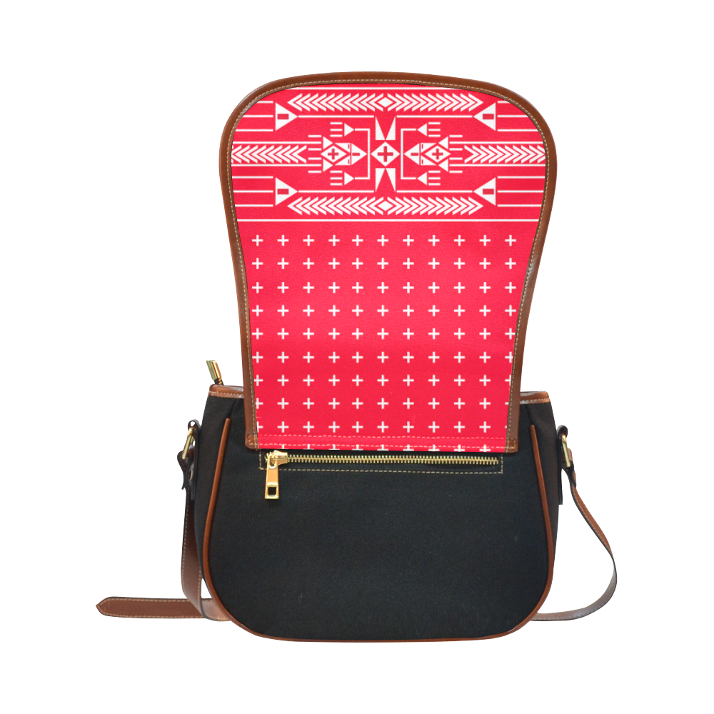 The Path Red design Saddle Bag/Small (Model 1649)(Flap Customization)