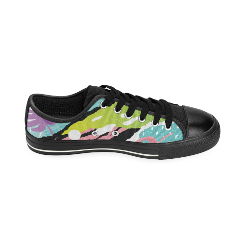 Pop Art Pink Low Top Canvas Shoes for Kid (Model 018)