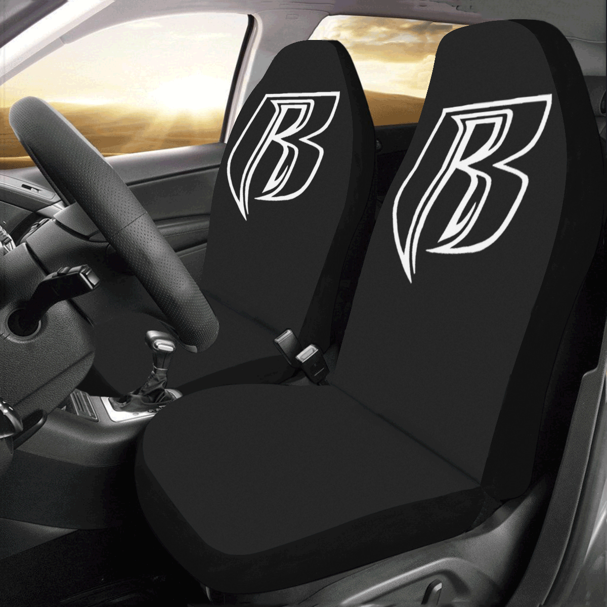 White RR Car Seat Covers (Set of 2)