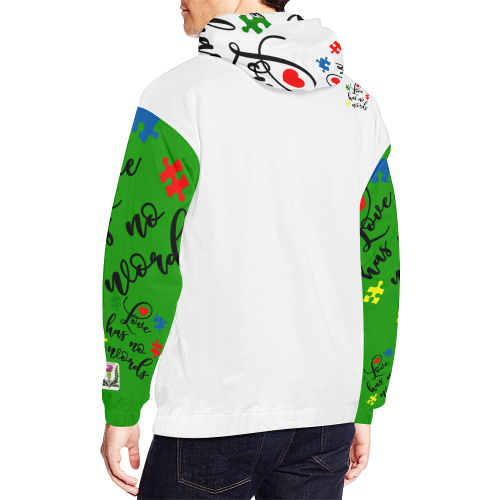 Fairlings Delight's Autism- Love has no words Men's Hoodie 53086Gg4 All Over Print Hoodie for Men (USA Size) (Model H13)
