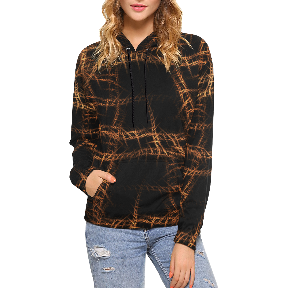 Trapped All Over Print Hoodie for Women (USA Size) (Model H13)