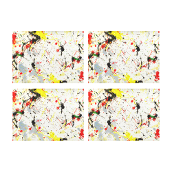 Yellow & Black Paint Splatter Placemat 14’’ x 19’’ (Set of 4)