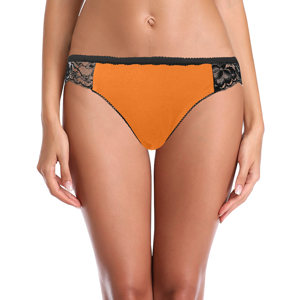color pumpkin Women's Lace Panty (Model L41)