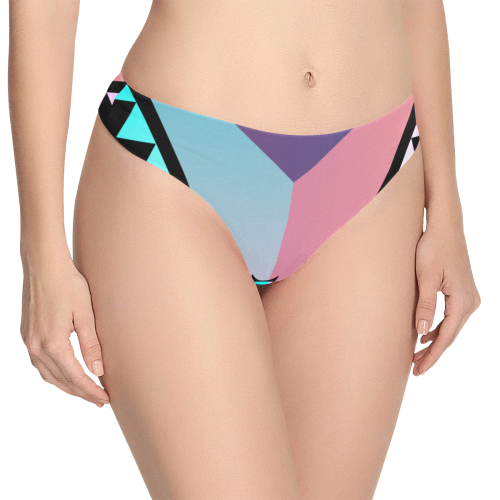 3d color Women's All Over Print Thongs (Model L30)